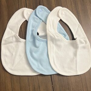 Soft Baby Bib Set - White and Blue